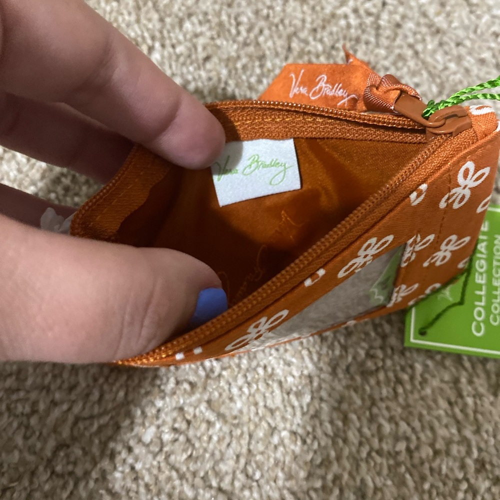 Vera Bradley Orange and White Floral ID Holder - Picture 4 of 6